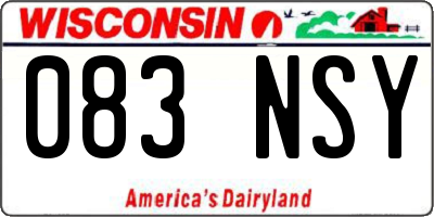 WI license plate 083NSY