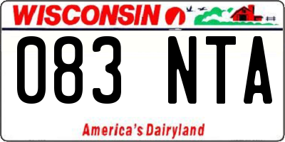 WI license plate 083NTA