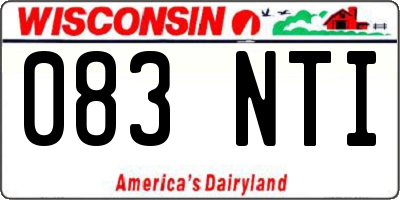 WI license plate 083NTI