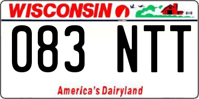 WI license plate 083NTT