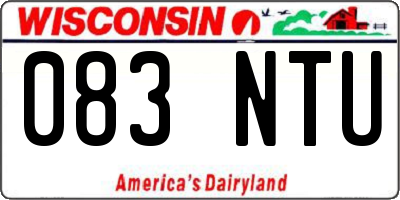 WI license plate 083NTU