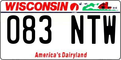WI license plate 083NTW