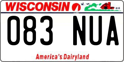 WI license plate 083NUA