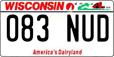 WI license plate 083NUD