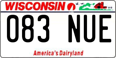 WI license plate 083NUE