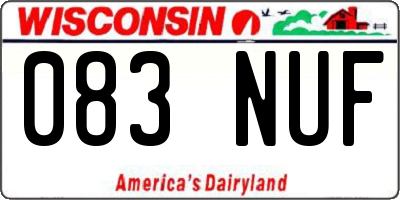 WI license plate 083NUF
