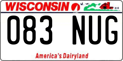 WI license plate 083NUG
