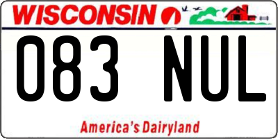 WI license plate 083NUL