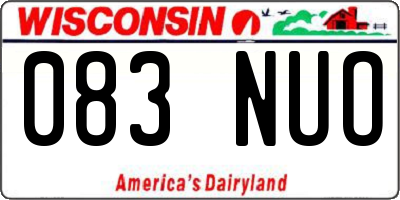 WI license plate 083NUO