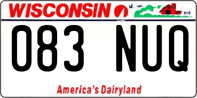 WI license plate 083NUQ
