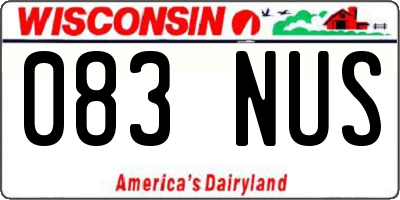 WI license plate 083NUS