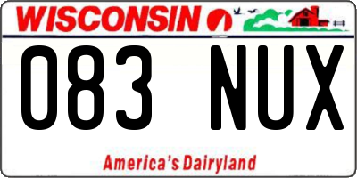 WI license plate 083NUX