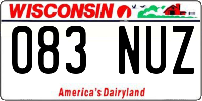 WI license plate 083NUZ