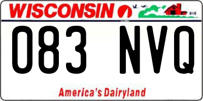 WI license plate 083NVQ