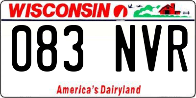 WI license plate 083NVR