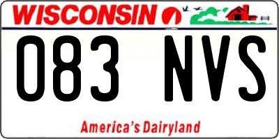 WI license plate 083NVS
