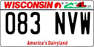 WI license plate 083NVW