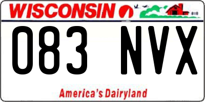 WI license plate 083NVX