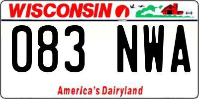 WI license plate 083NWA