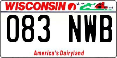 WI license plate 083NWB