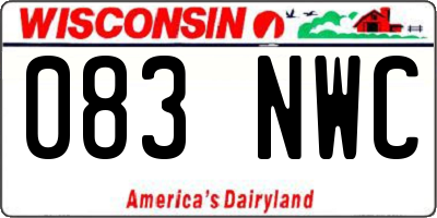 WI license plate 083NWC