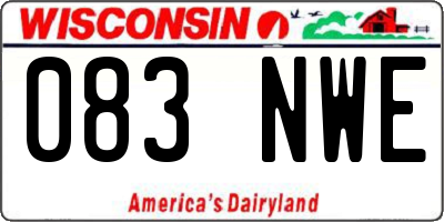 WI license plate 083NWE