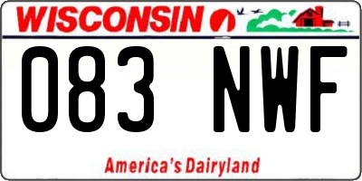 WI license plate 083NWF