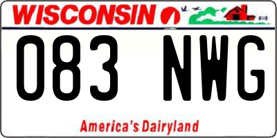 WI license plate 083NWG