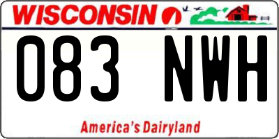 WI license plate 083NWH