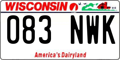 WI license plate 083NWK