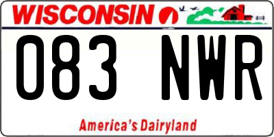 WI license plate 083NWR