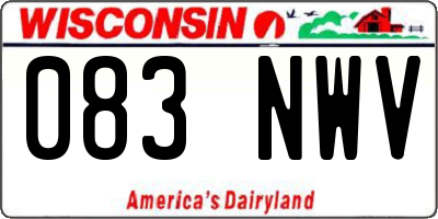 WI license plate 083NWV