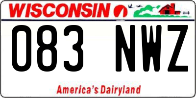 WI license plate 083NWZ