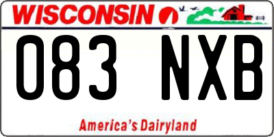 WI license plate 083NXB