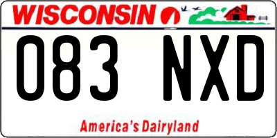 WI license plate 083NXD