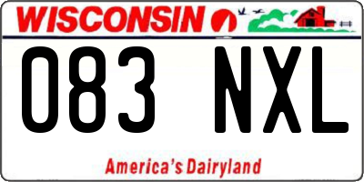 WI license plate 083NXL