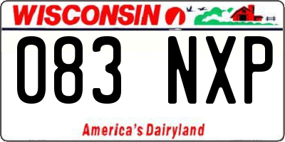 WI license plate 083NXP