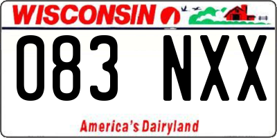 WI license plate 083NXX
