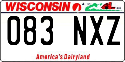 WI license plate 083NXZ