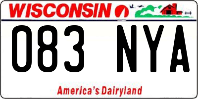 WI license plate 083NYA
