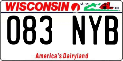 WI license plate 083NYB