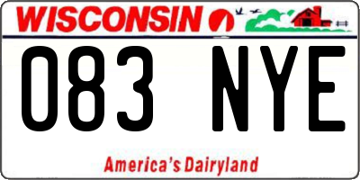 WI license plate 083NYE