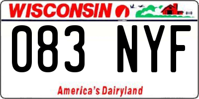 WI license plate 083NYF