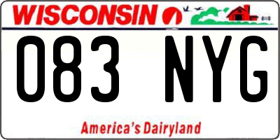WI license plate 083NYG