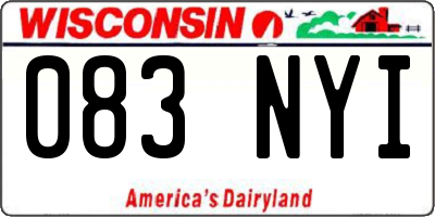 WI license plate 083NYI