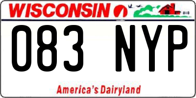 WI license plate 083NYP