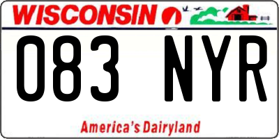WI license plate 083NYR