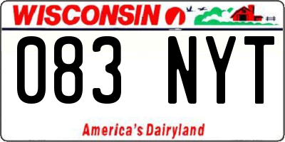 WI license plate 083NYT