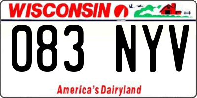 WI license plate 083NYV