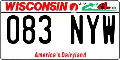 WI license plate 083NYW